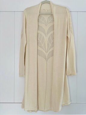 ✨ Indigenous Organic Cotton Cream Duster Cardigan Longline XS ✨